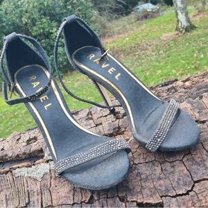 Ravel Women's Black Heels with Sparkling Details